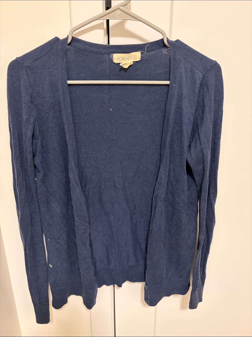 Forever 21 Navy Open-Front Lightweight Cardigan